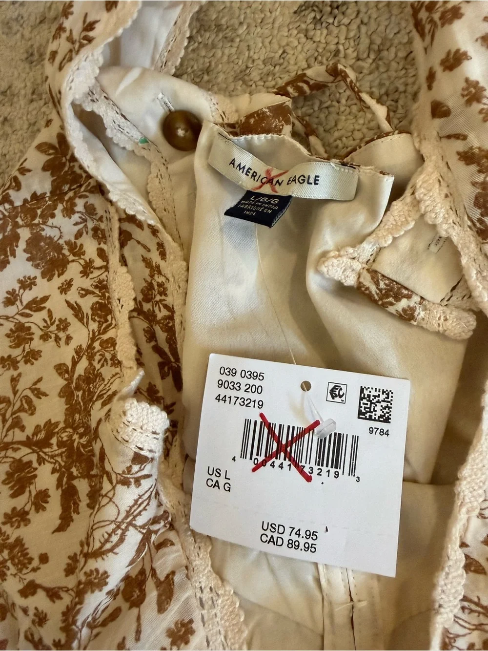 NWT American Eagle Sundress Sz L Cottagecore Corset Back Floral - Picture 8 of 16
